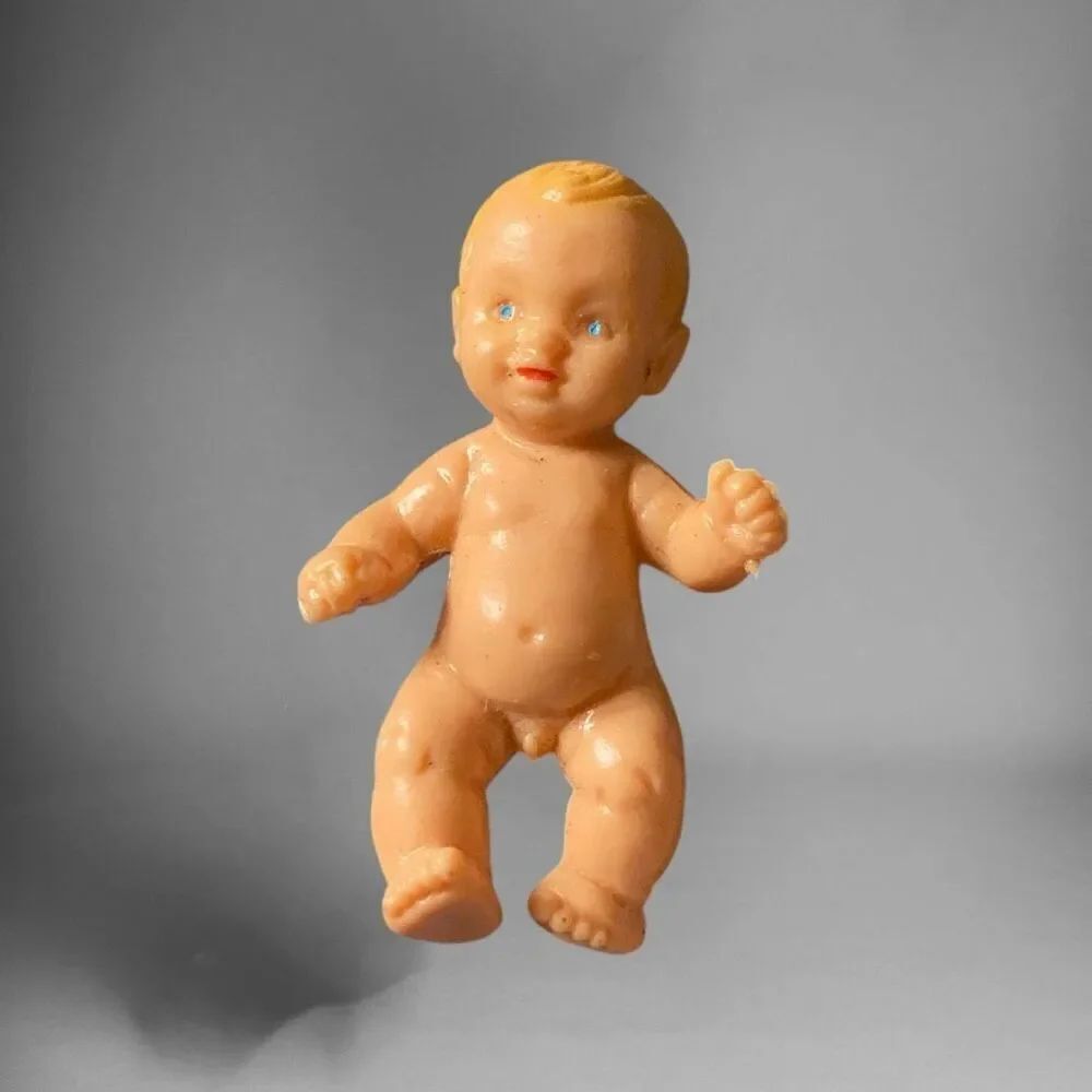 West Germany Bully Plastic Baby Blue Eyes 1.5” Tags Intact